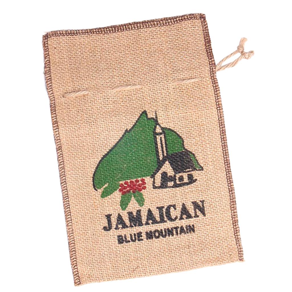 Burlap Coffee Bean  Sacks Gunny Bag Reusable Bags With Drawstring 5