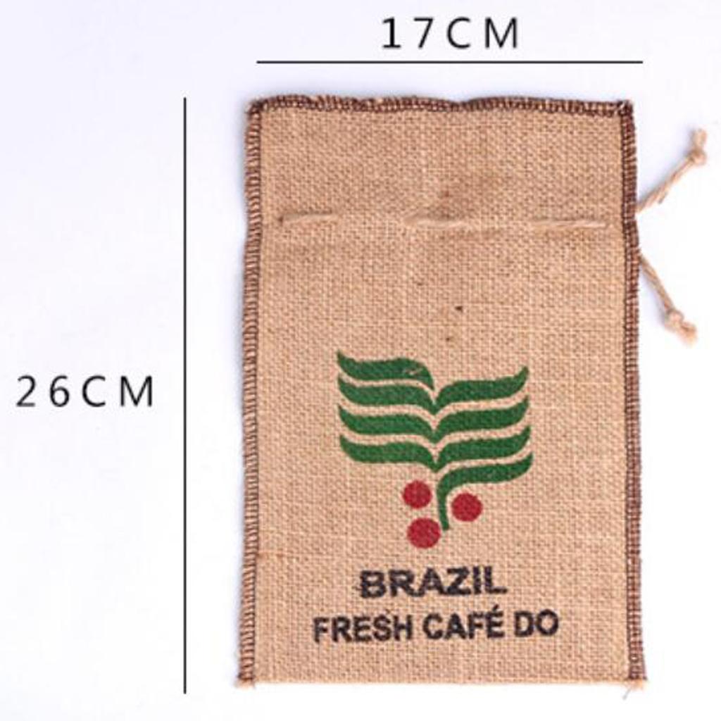 Burlap Coffee Bean  Sacks Gunny Bag Reusable Bags With Drawstring 7