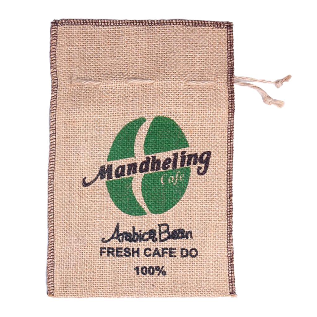 Burlap Coffee Bean  Sacks Gunny Bag Reusable Bags With Drawstring 8