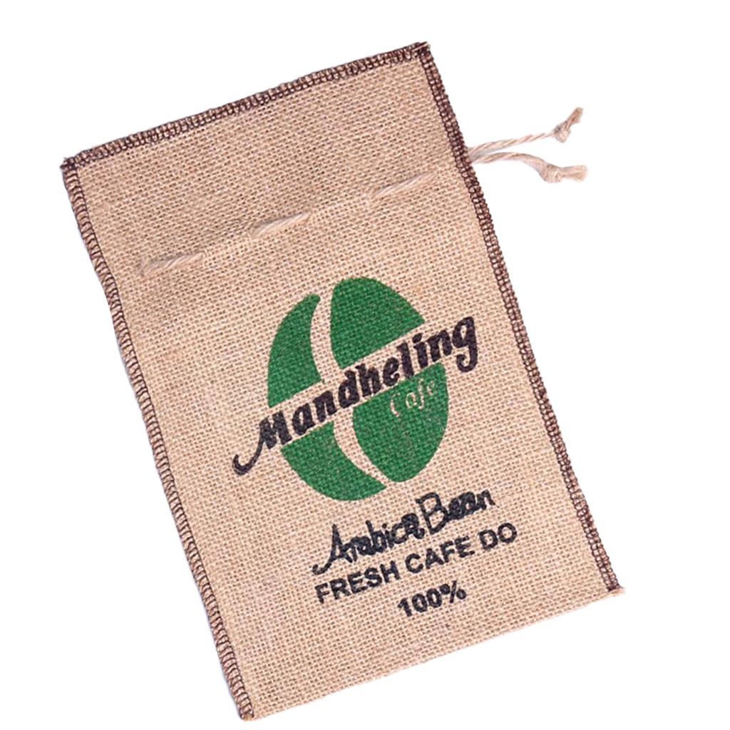 Burlap Coffee Bean  Sacks Gunny Bag Reusable Bags With Drawstring 8
