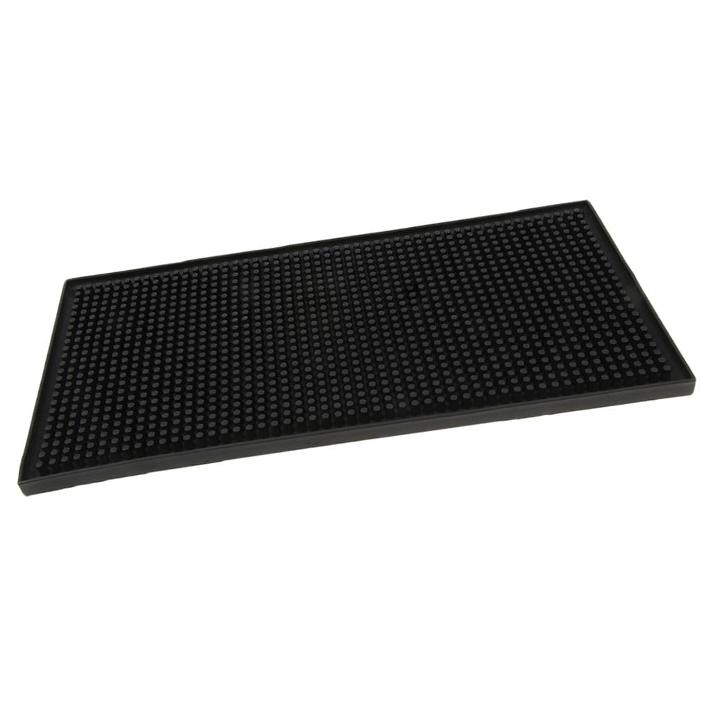 Rubber Beer Bar Runner Spill Mat for Home Pub Cafe Party Black 60x30cm