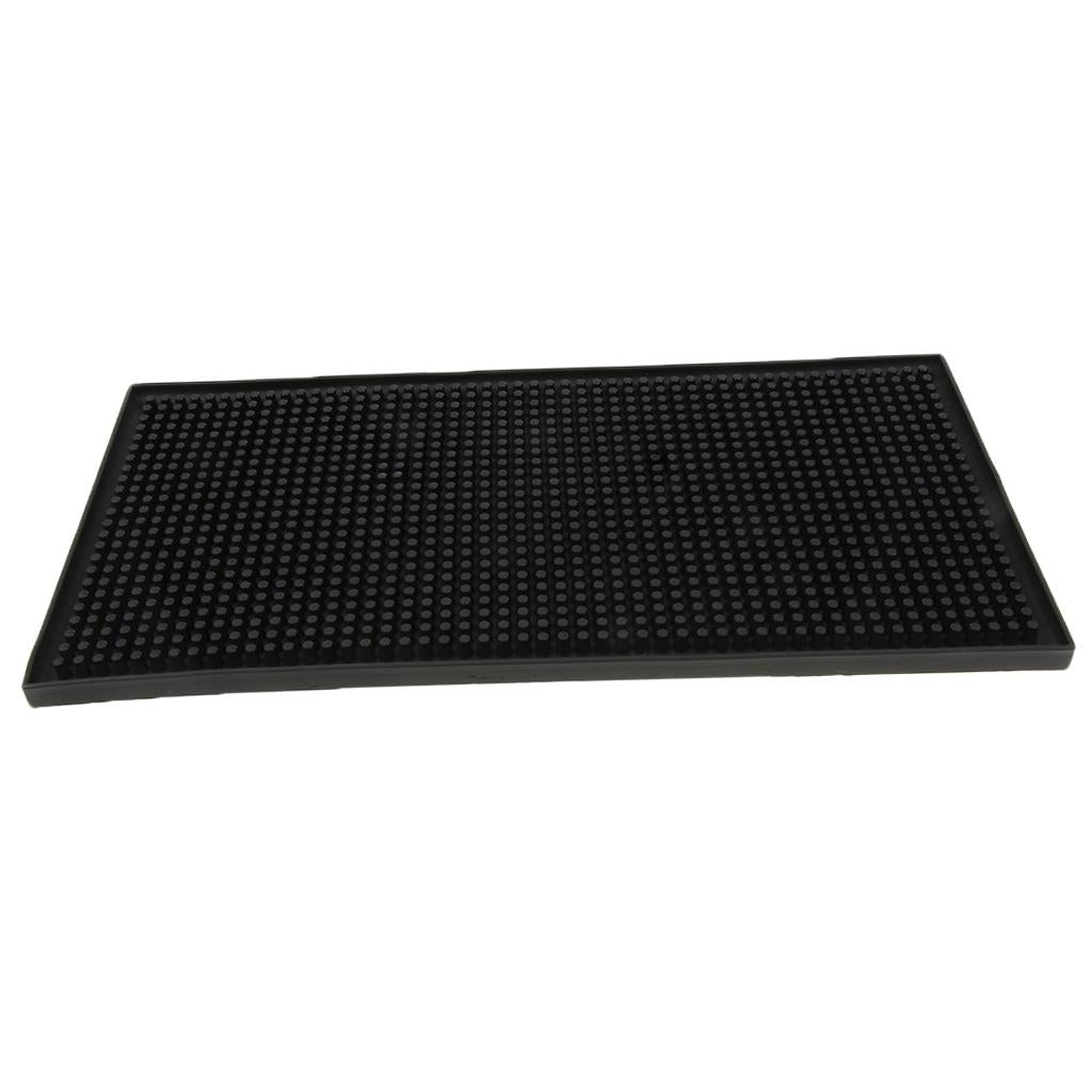 Rubber Beer Bar Runner Spill Mat for Home Pub Cafe Party Black 60x30cm