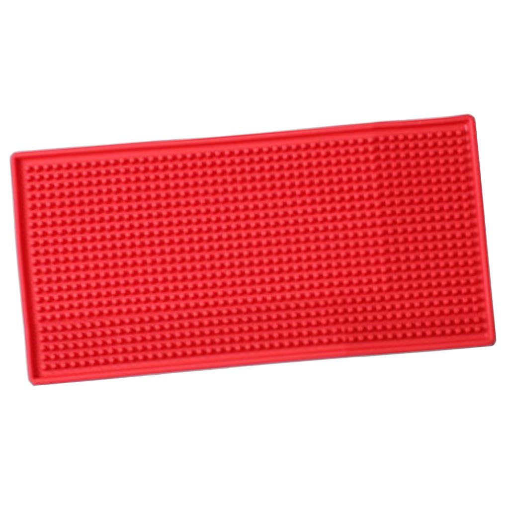 Rubber Beer Bar Runner Spill Mat for Home Pub Cafe Party Red 30x15cm