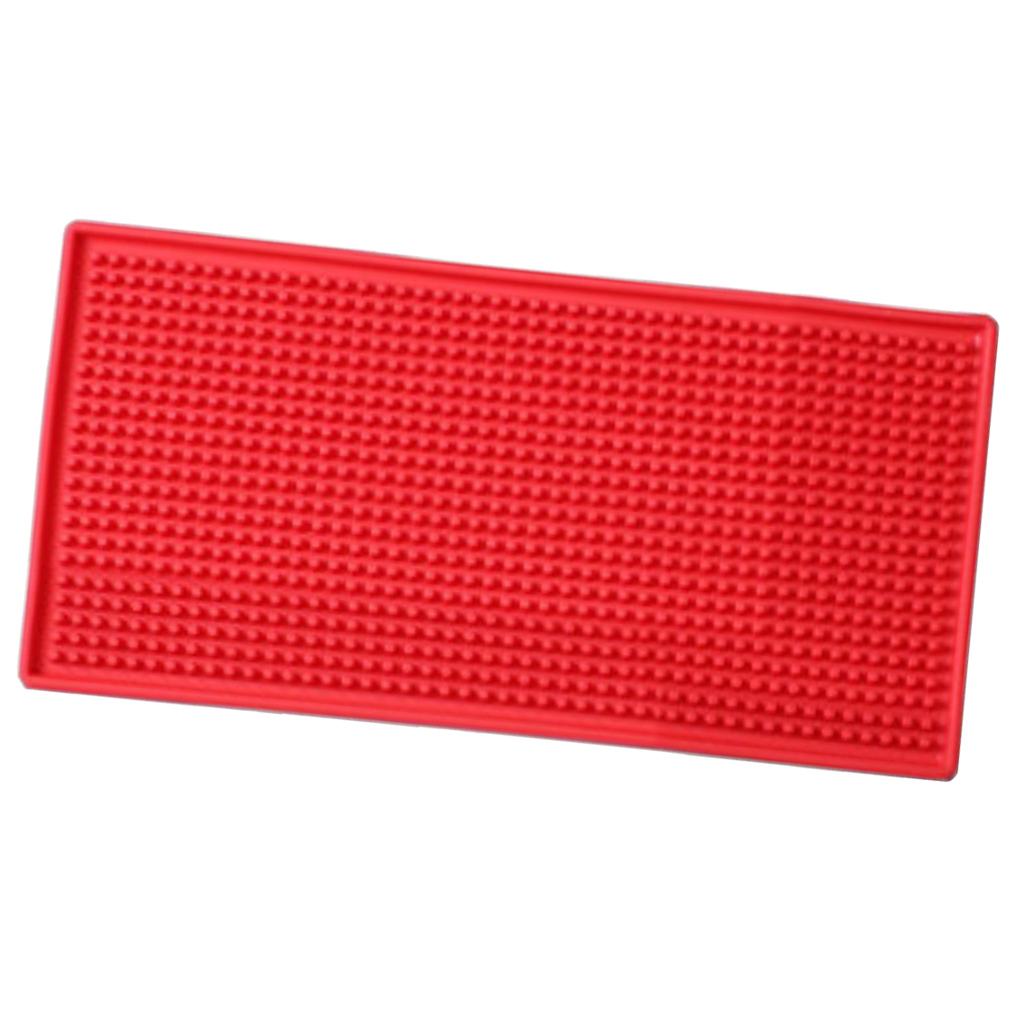 Rubber Beer Bar Runner Spill Mat for Home Pub Cafe Party Red 30x15cm