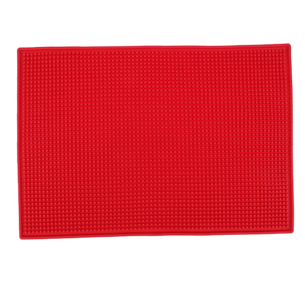 Rubber Beer Bar Runner Spill Mat for Home Pub Cafe Party Red 45x30cm