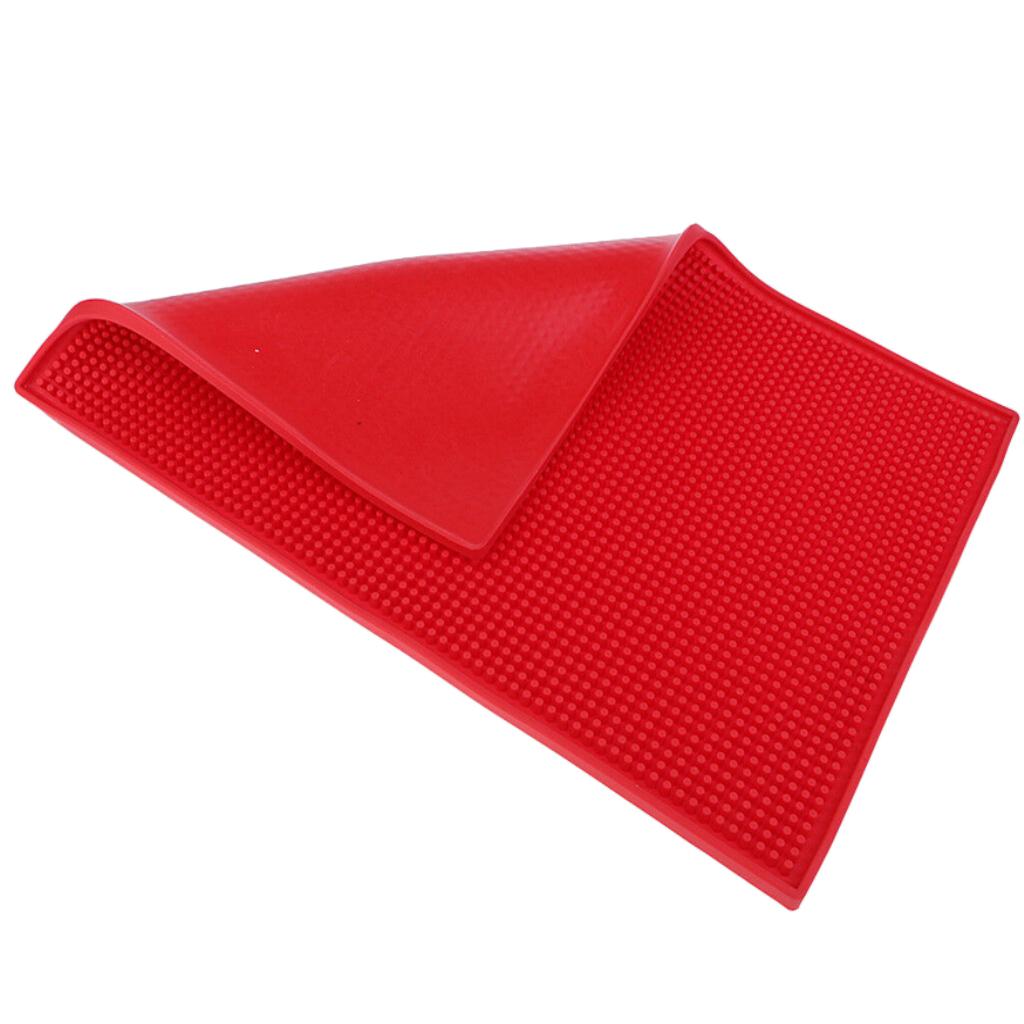 Rubber Beer Bar Runner Spill Mat for Home Pub Cafe Party Red 45x30cm