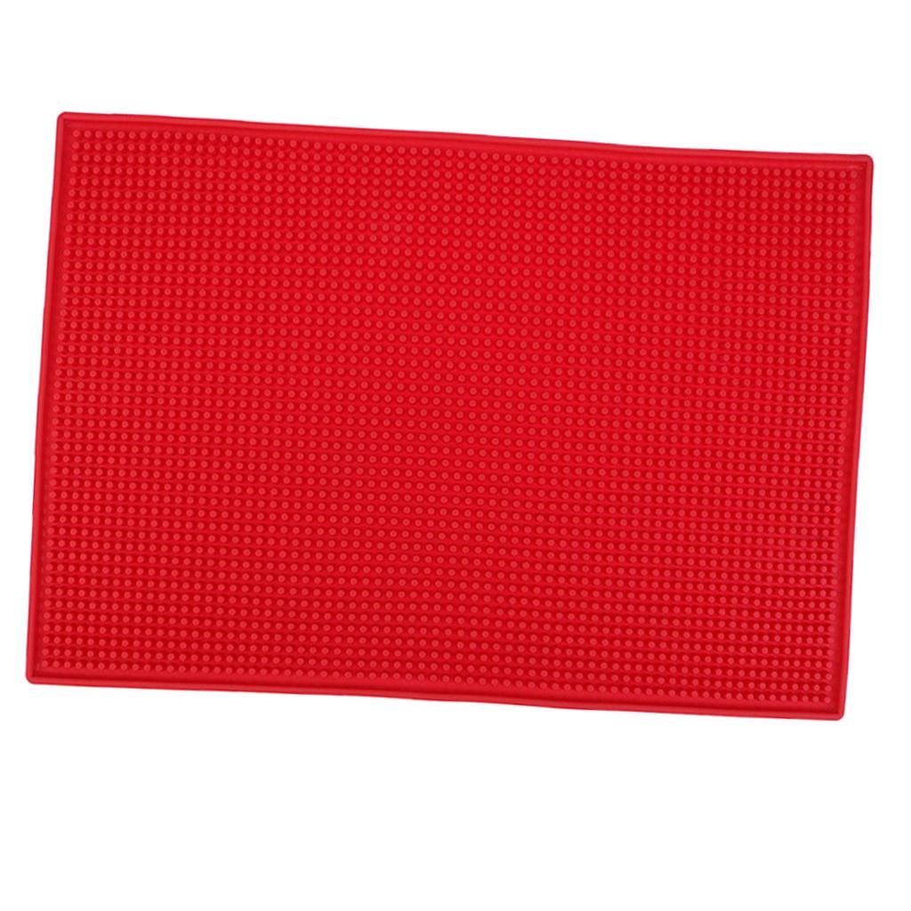 Rubber Beer Bar Runner Spill Mat for Home Pub Cafe Party Red 45x30cm