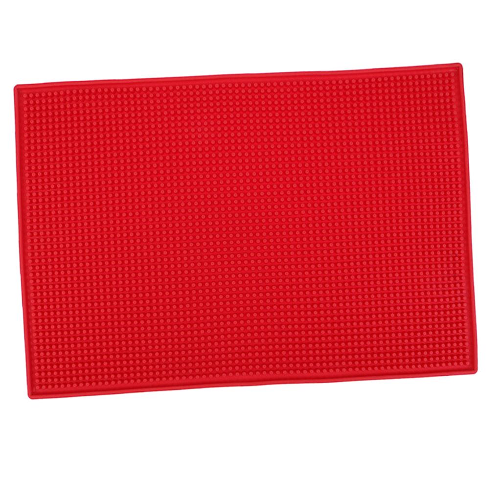 Rubber Beer Bar Runner Spill Mat for Home Pub Cafe Party Red 45x30cm