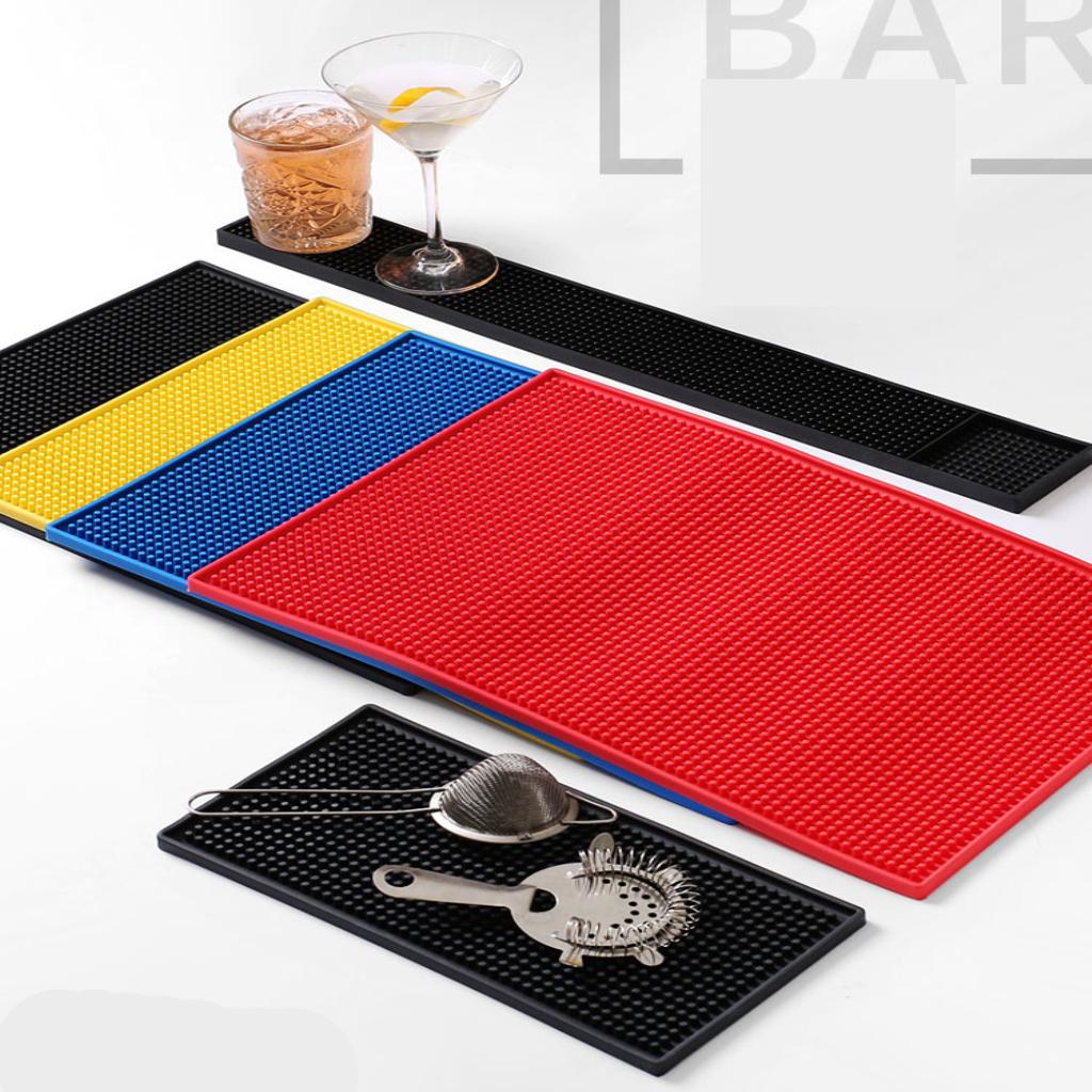 Rubber Beer Bar Runner Spill Mat for Home Pub Cafe Party Red 45x30cm