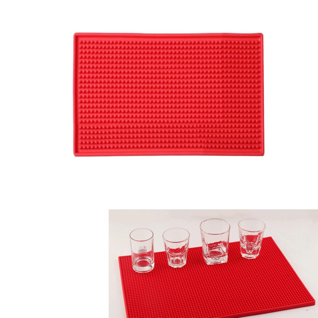 Rubber Beer Bar Runner Spill Mat for Home Pub Cafe Party Red 60x30cm