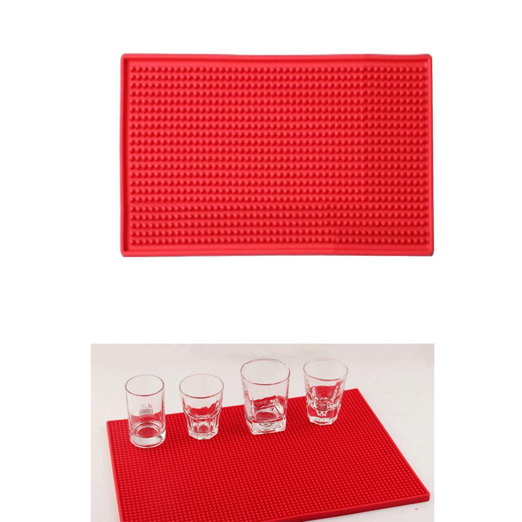 Rubber Beer Bar Runner Spill Mat for Home Pub Cafe Party Red 60x30cm