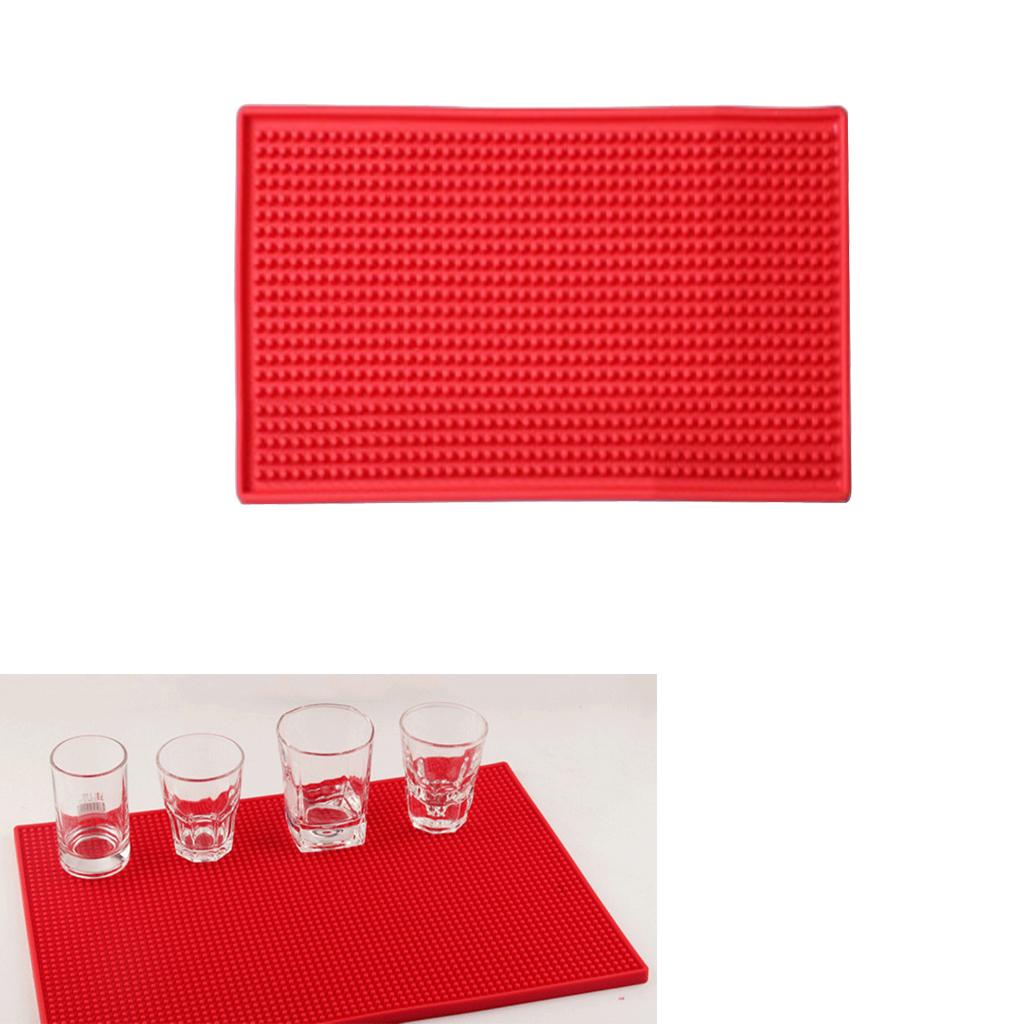 Rubber Beer Bar Runner Spill Mat for Home Pub Cafe Party Red 60x30cm