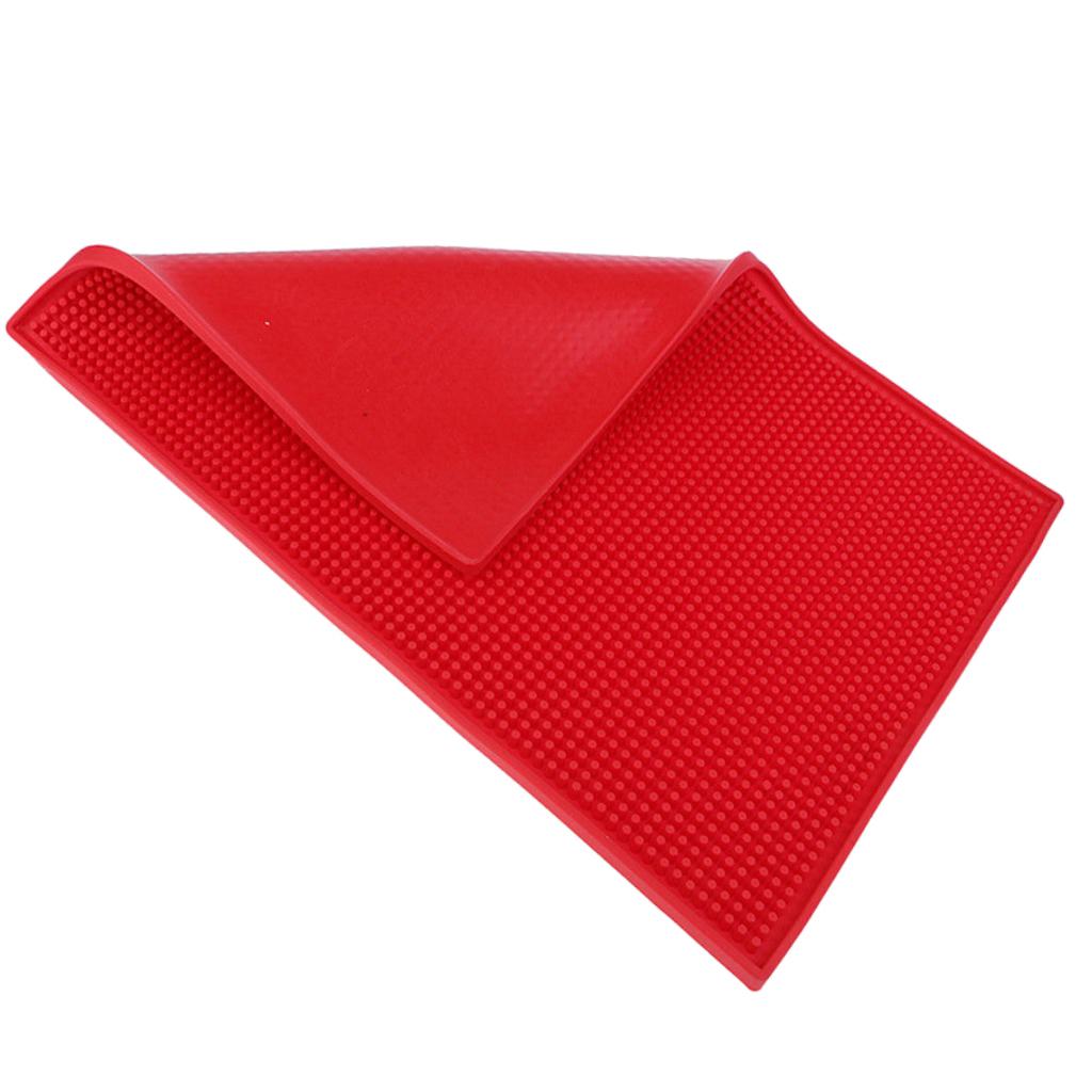 Rubber Beer Bar Runner Spill Mat for Home Pub Cafe Party Red 60x30cm