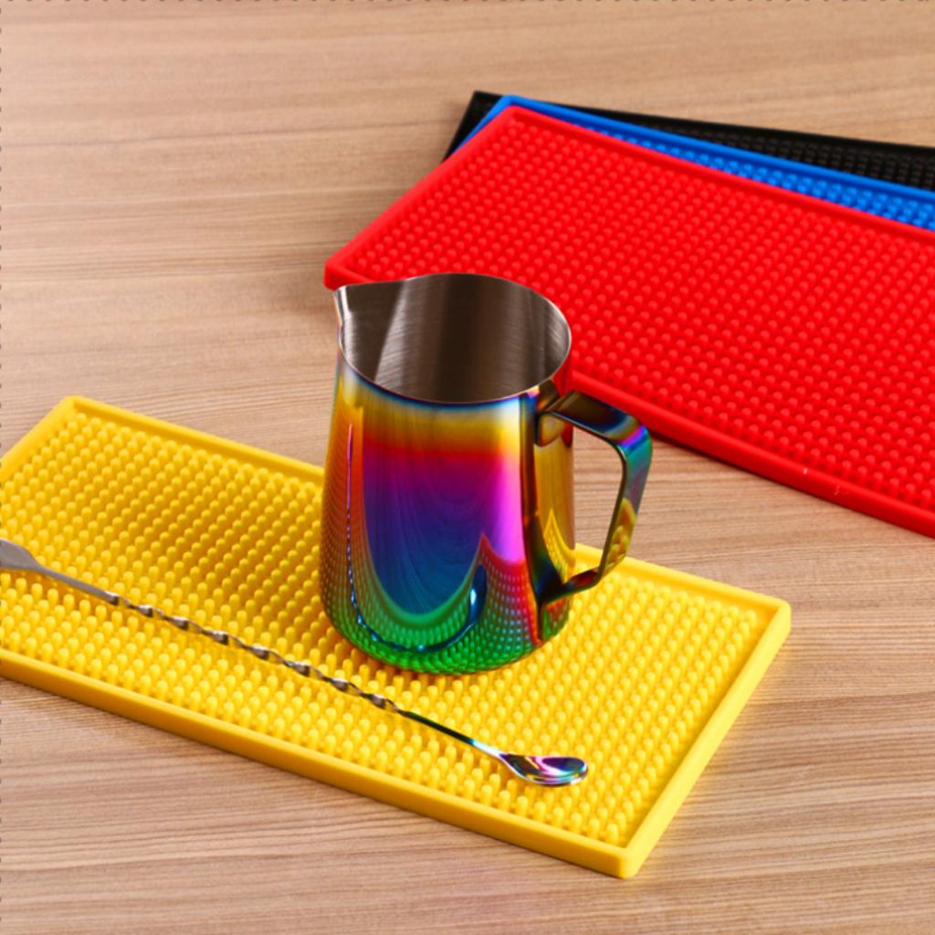 Rubber Beer Bar Runner Spill Mat for Home Pub Cafe Party Yellow 60x8cm