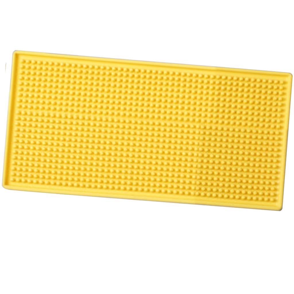 Rubber Beer Bar Runner Spill Mat for Home Pub Cafe Party Yellow 30x15cm