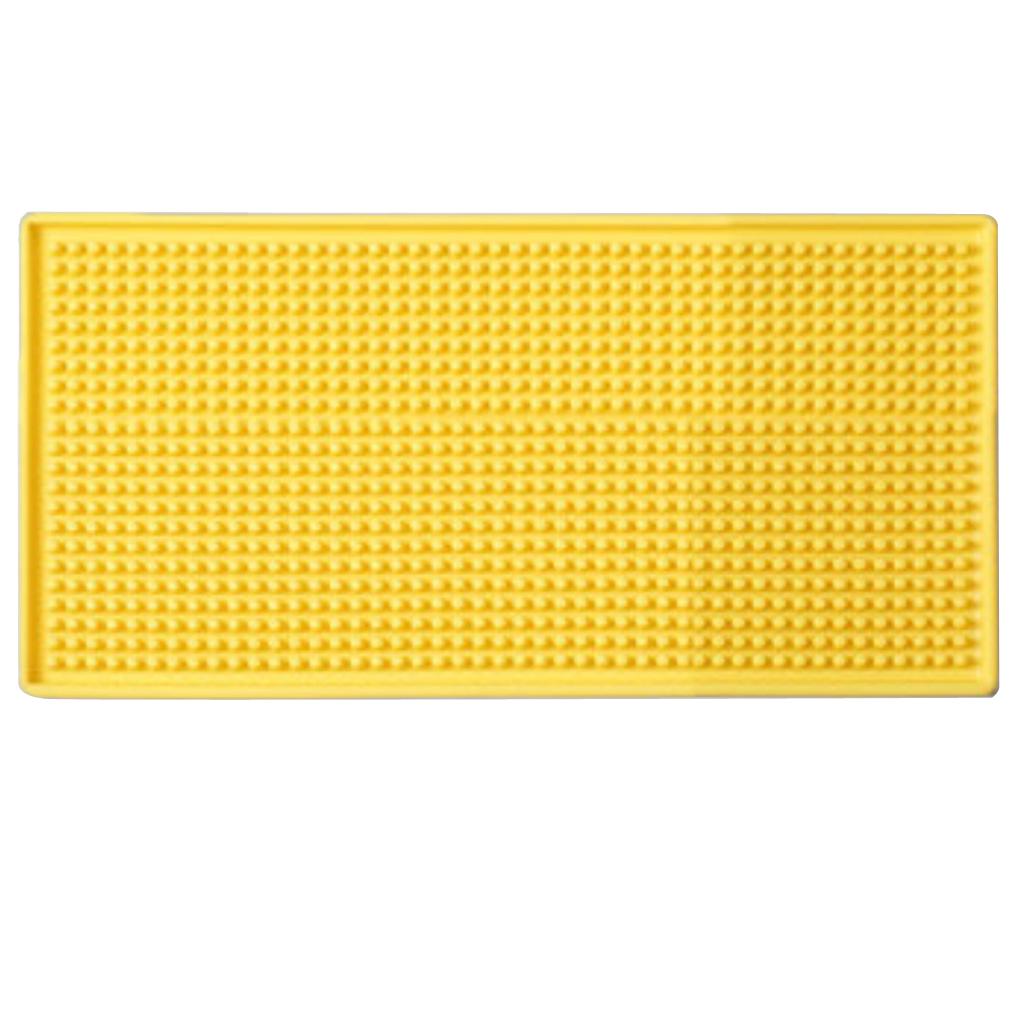 Rubber Beer Bar Runner Spill Mat for Home Pub Cafe Party Yellow 30x15cm