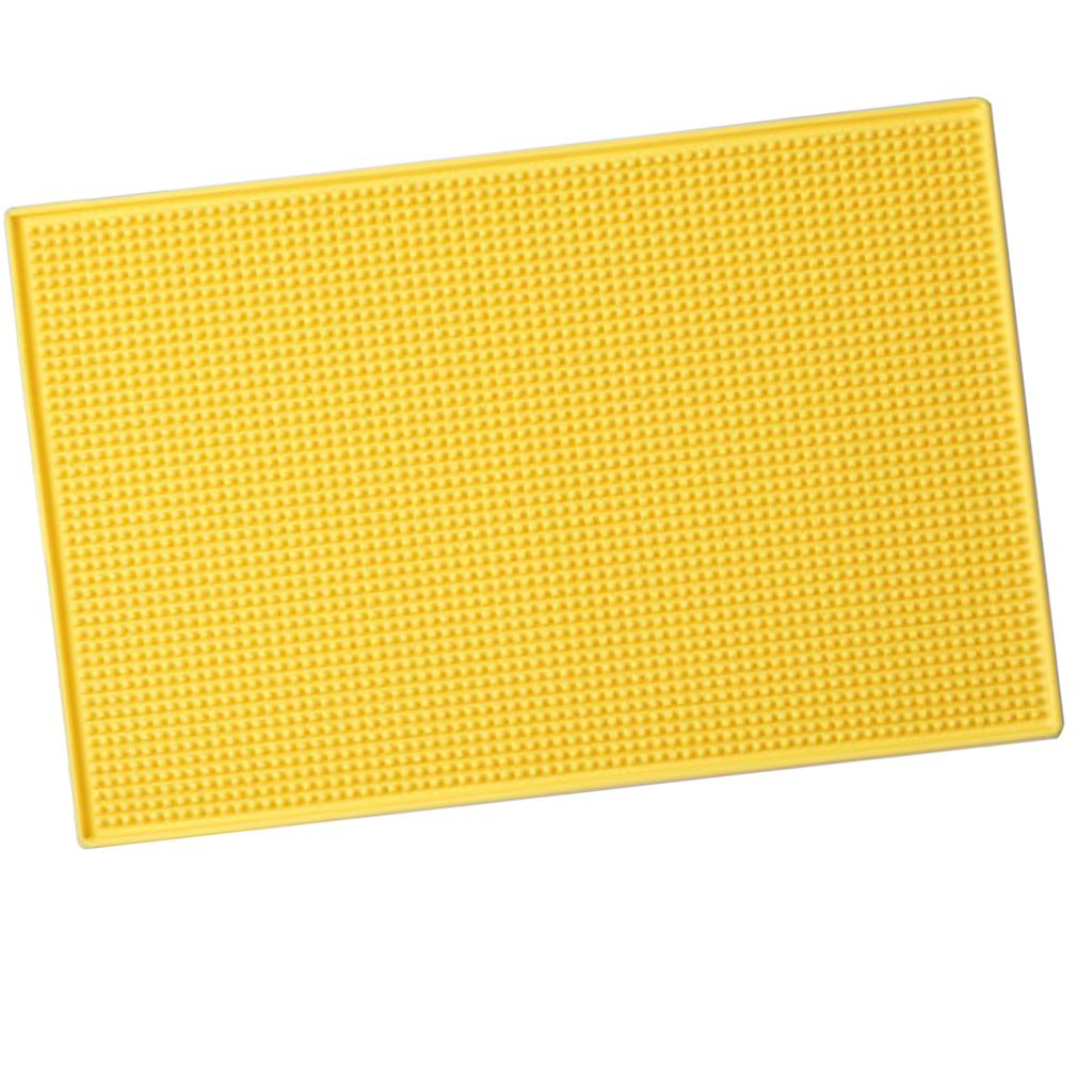 Rubber Beer Bar Runner Spill Mat for Home Pub Cafe Party Yellow 45x30cm