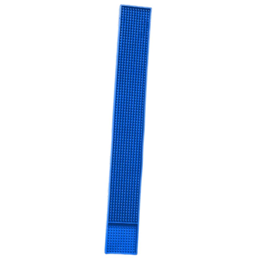 Rubber Beer Bar Runner Spill Mat for Home Pub Cafe Party Blue 60x8cm