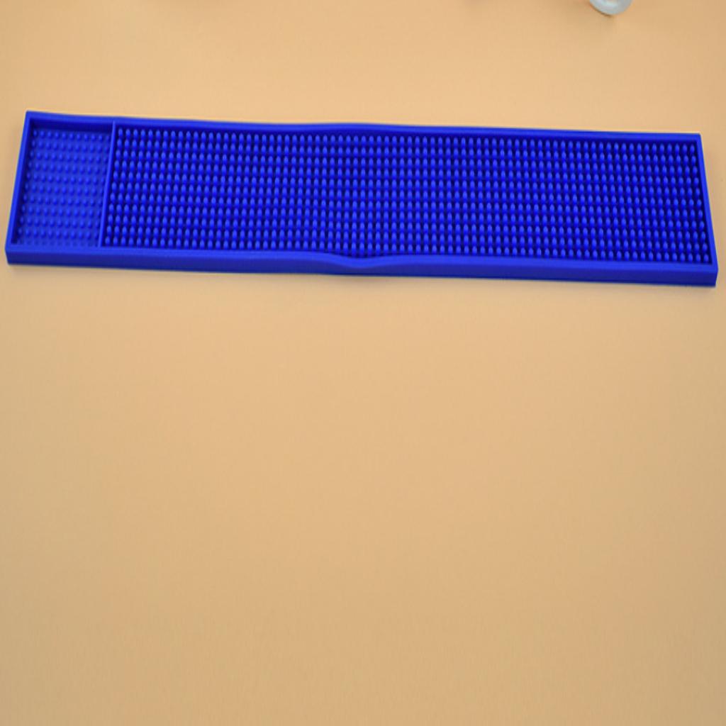 Rubber Beer Bar Runner Spill Mat for Home Pub Cafe Party Blue 60x8cm