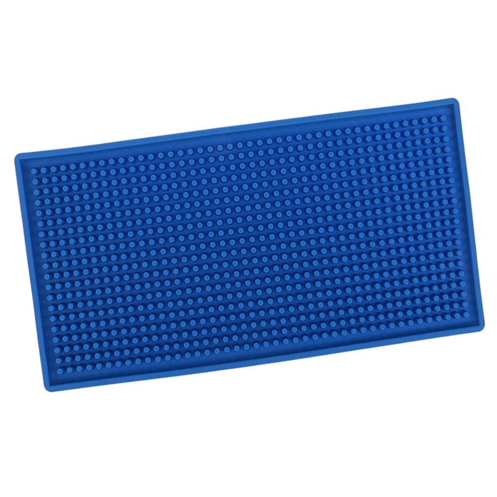 Rubber Beer Bar Runner Spill Mat for Home Pub Cafe Party Blue 30x15cm