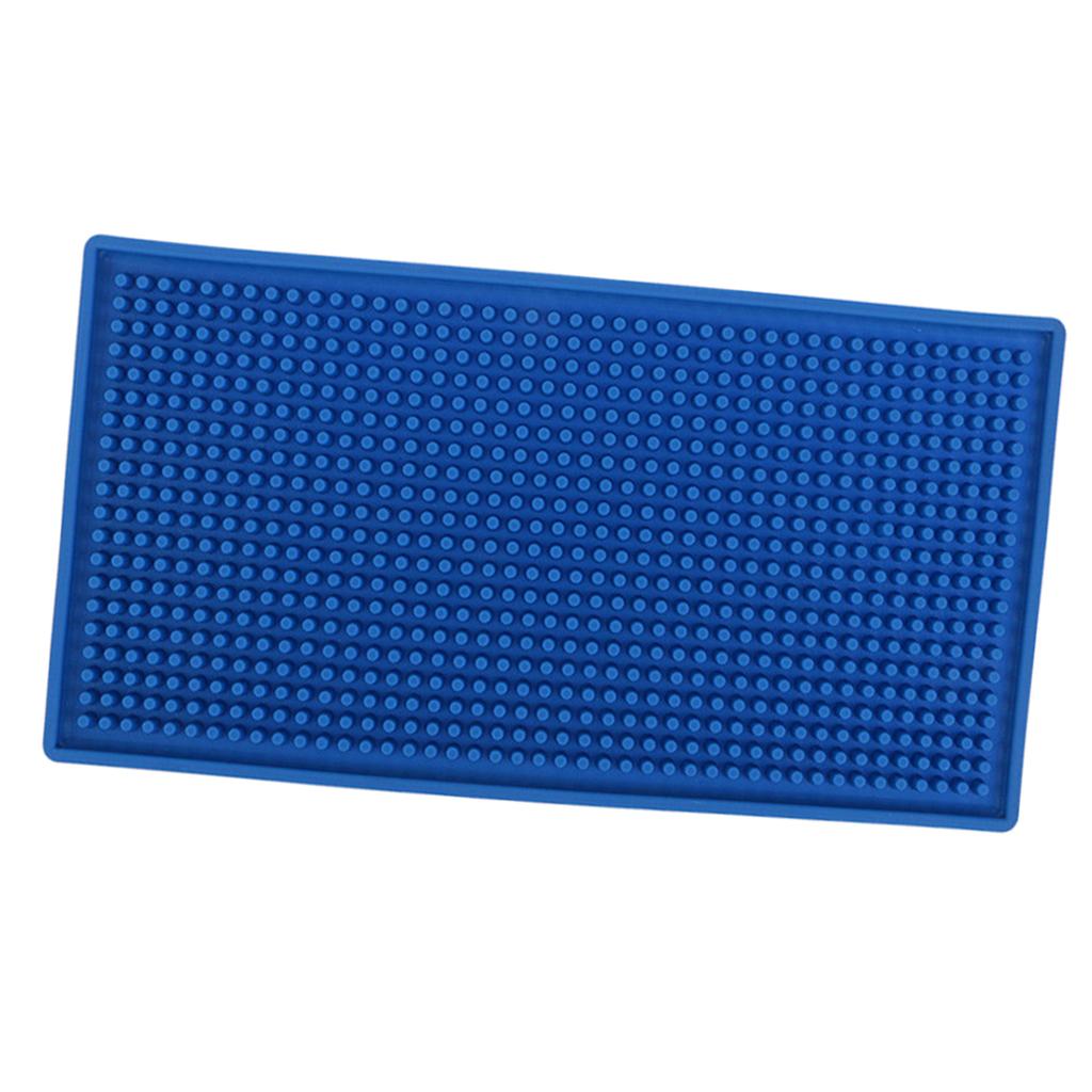 Rubber Beer Bar Runner Spill Mat for Home Pub Cafe Party Blue 30x15cm