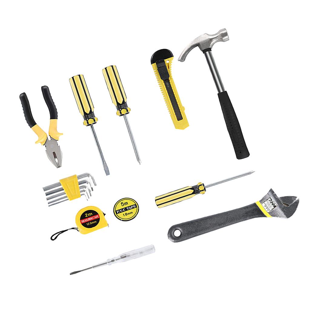 15Pcs Home Repair Tool Set General Household Hand Tool Kit with Tool Box