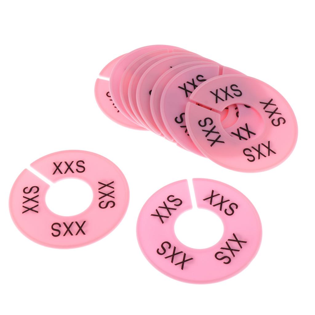 10x Clothing Rack Size Divider Wardrobe Round Hanger Dividers Pink XXS