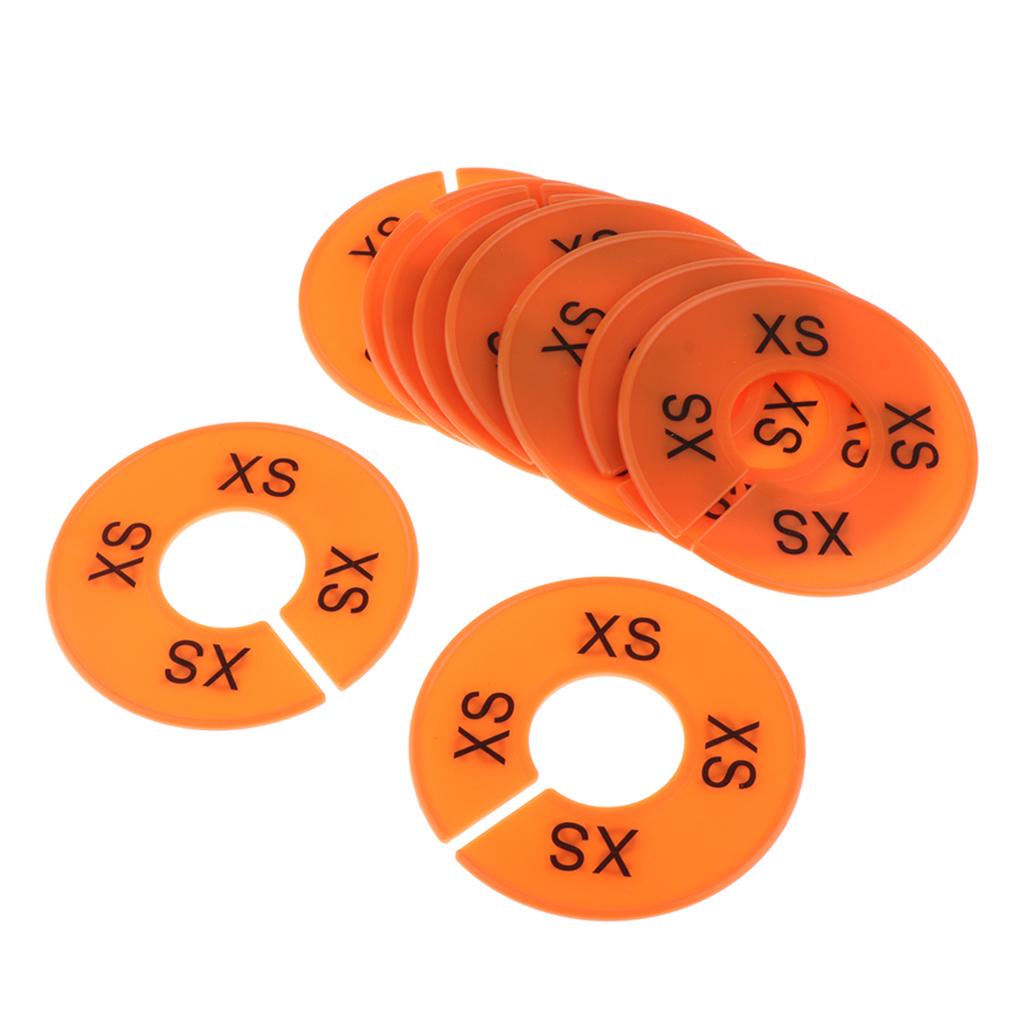 10x Clothing Rack Size Divider Wardrobe Round Hanger Dividers Orange XS