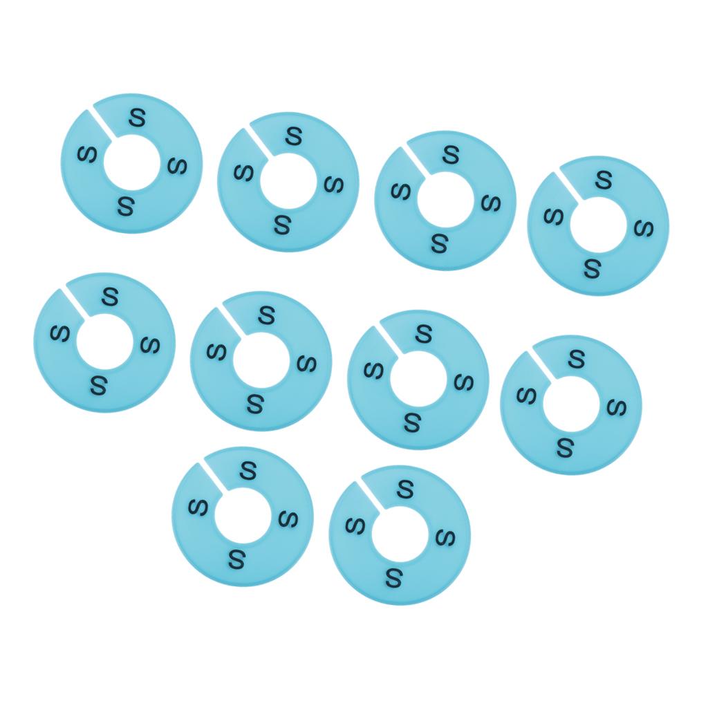 10x Clothing Rack Size Divider Wardrobe Round Hanger Dividers Light Blue S