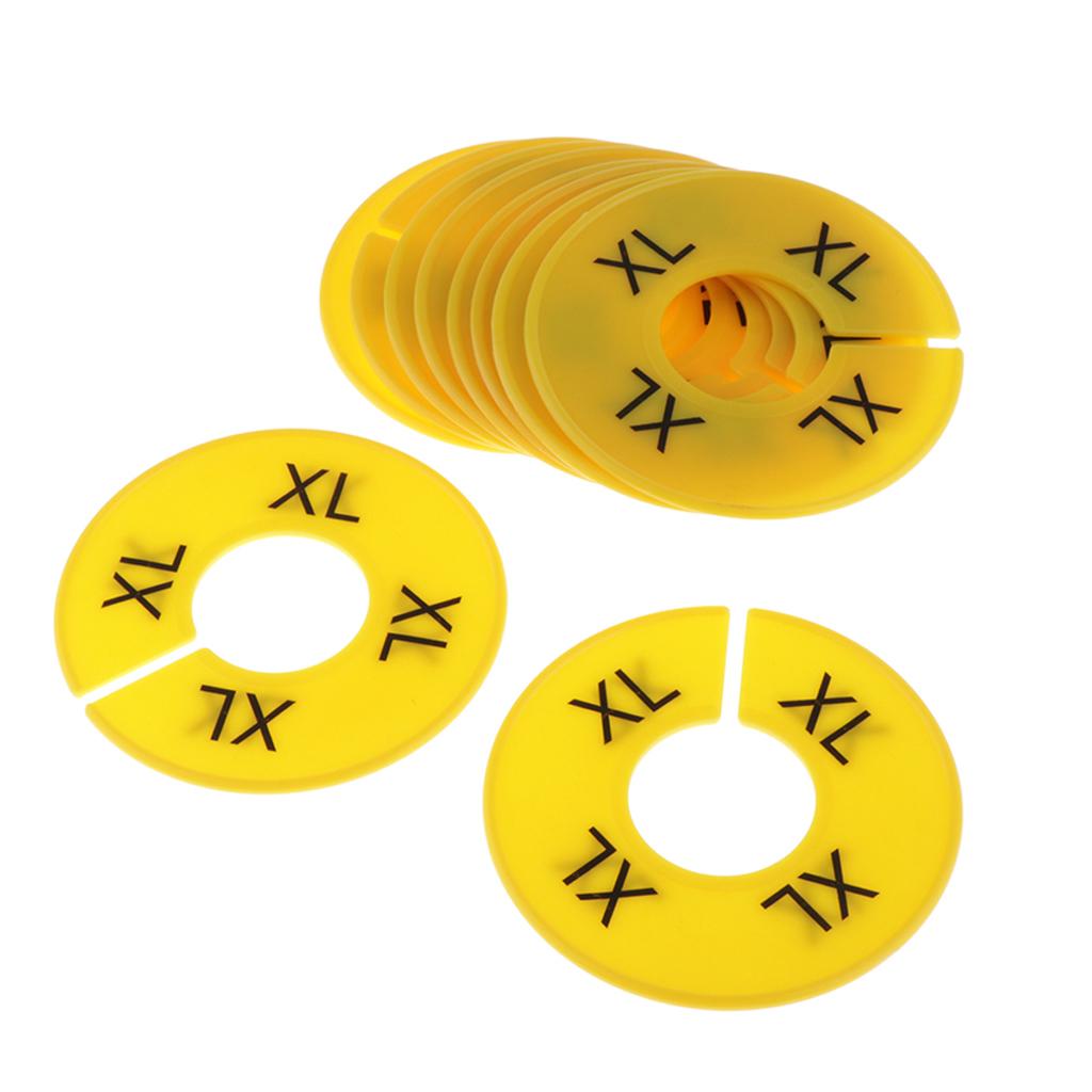 10x Clothing Rack Size Divider Wardrobe Round Hanger Dividers Yellow XL