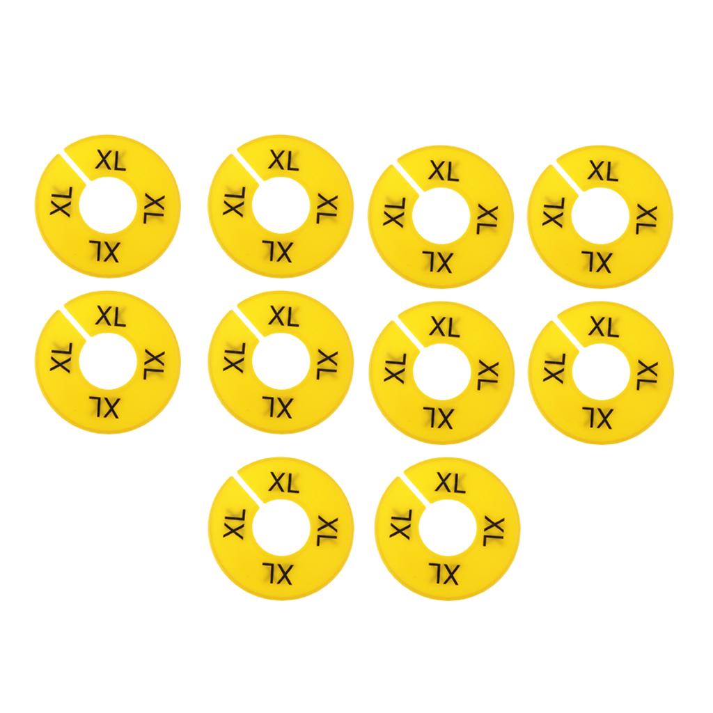 10x Clothing Rack Size Divider Wardrobe Round Hanger Dividers Yellow XL