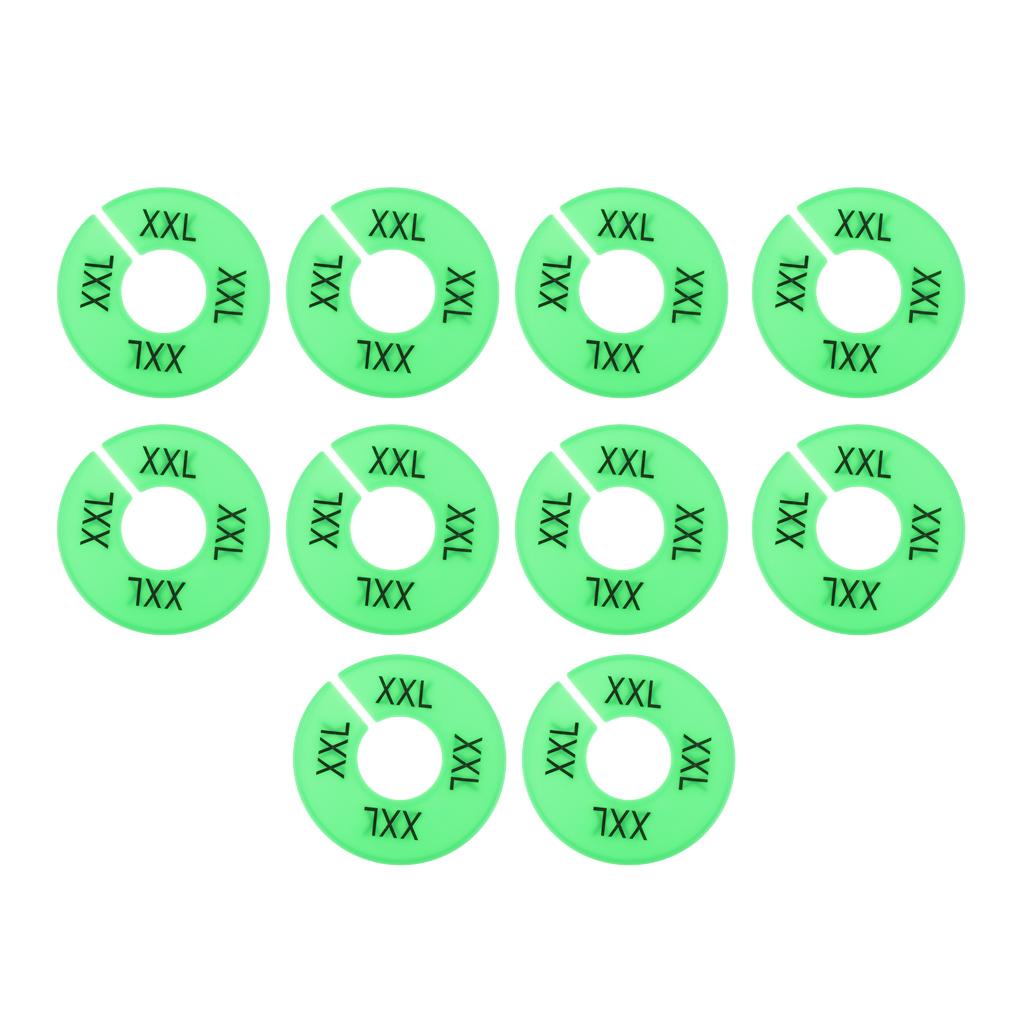 10x Clothing Rack Size Divider Wardrobe Round Hanger Dividers Green XXL