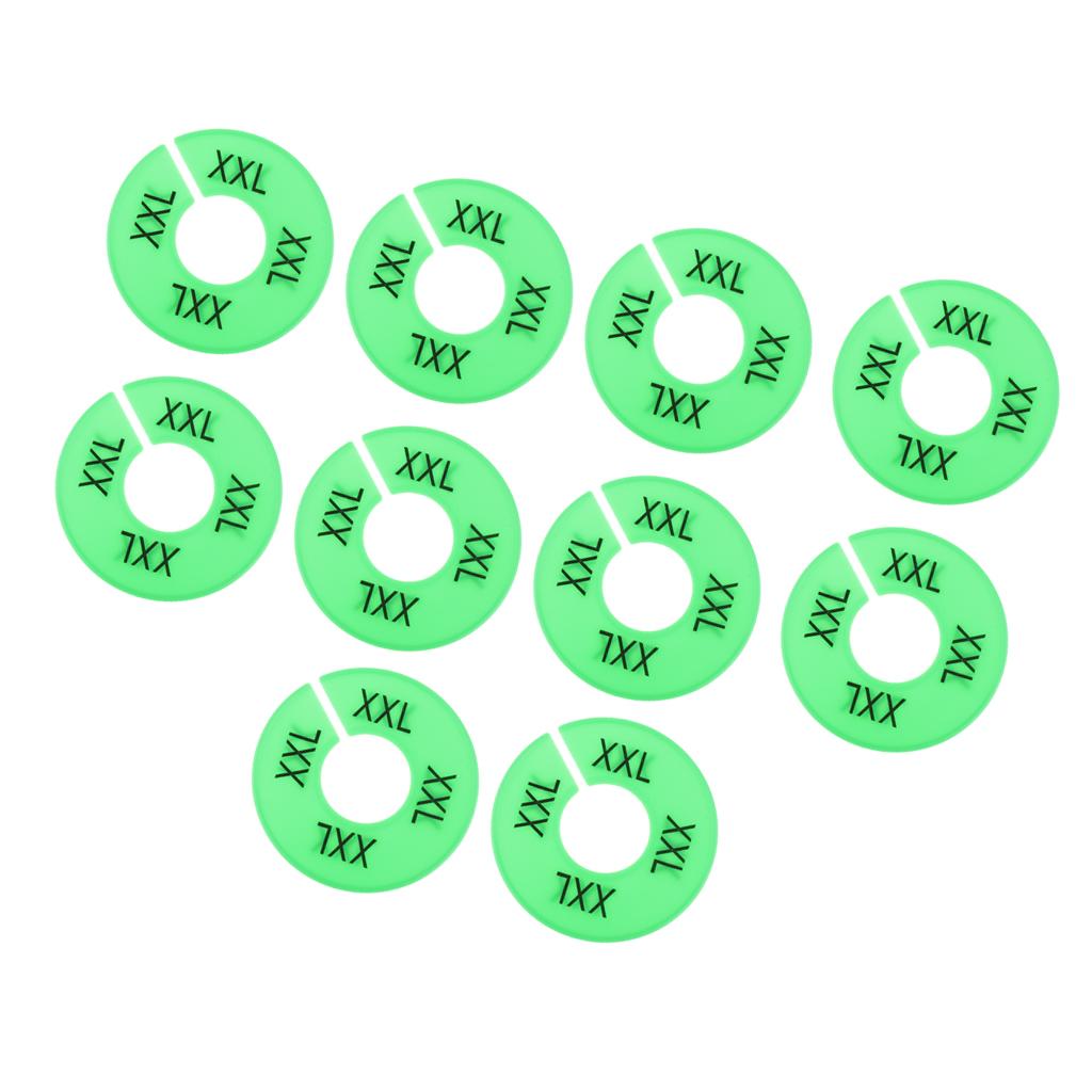 10x Clothing Rack Size Divider Wardrobe Round Hanger Dividers Green XXL