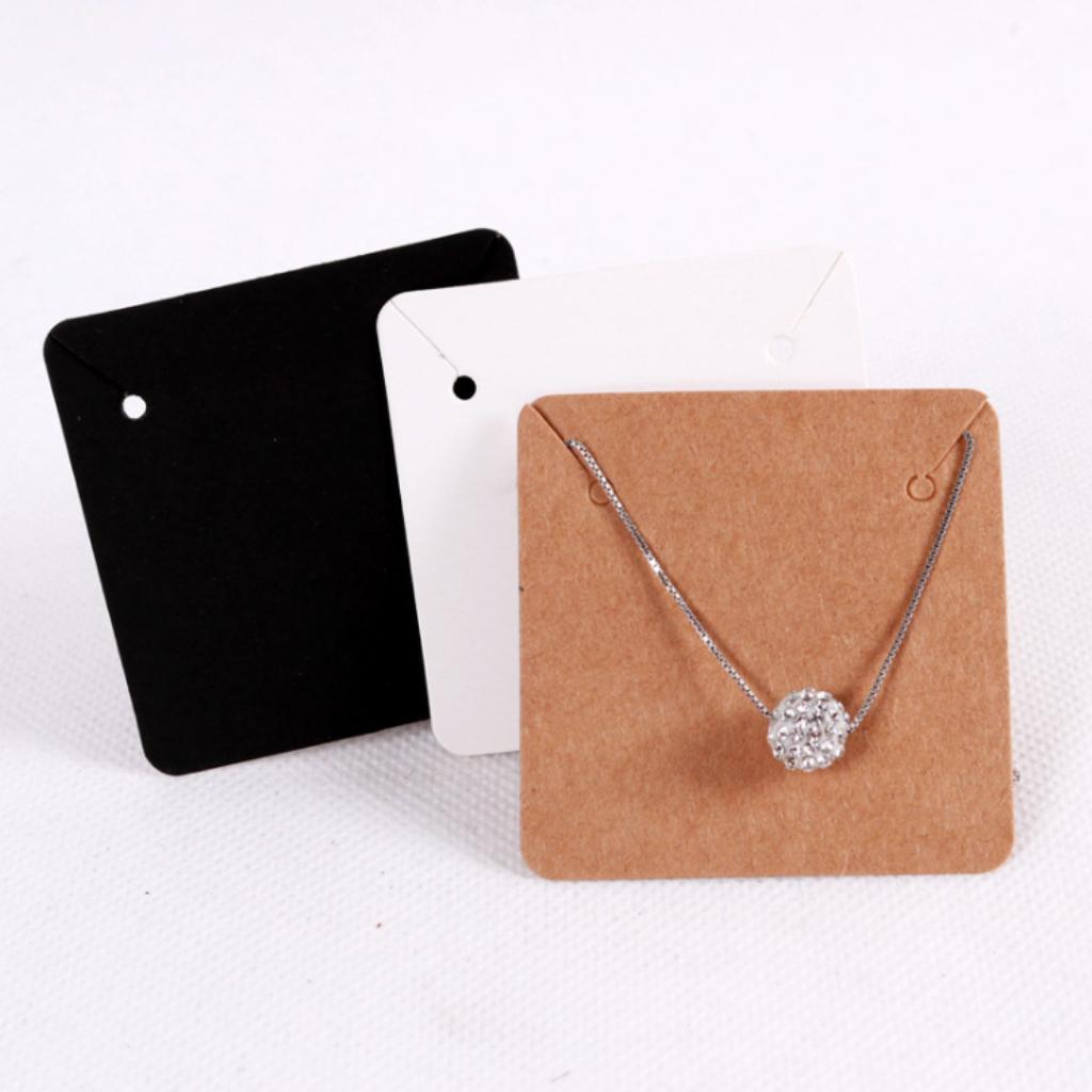 100pcs Jewelry Necklace Display Organizer Holder Package Hanging Card White