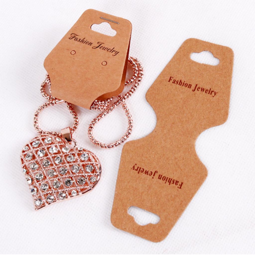 100pcs Jewelry Necklace Display Card Package Hanging Card Paper Kraft