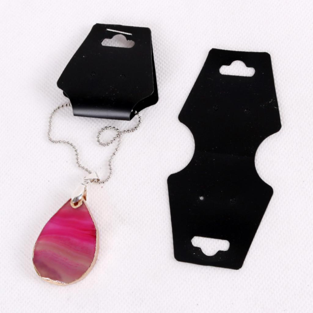 100pcs Jewelry Necklace Display Card Package Hanging Card PVC Black