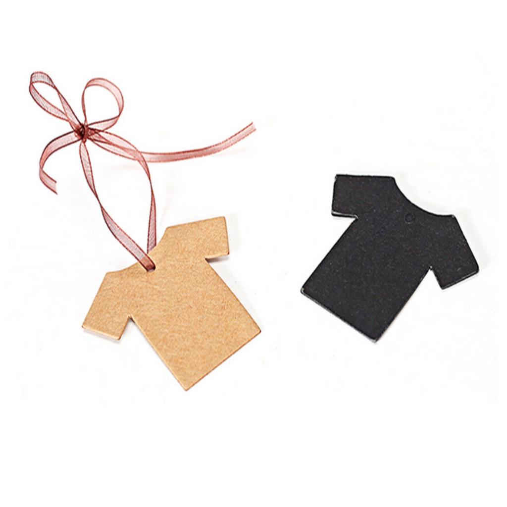 100x Rustic Paper Package Card Gift Tag Price Labels Party Supplies Black