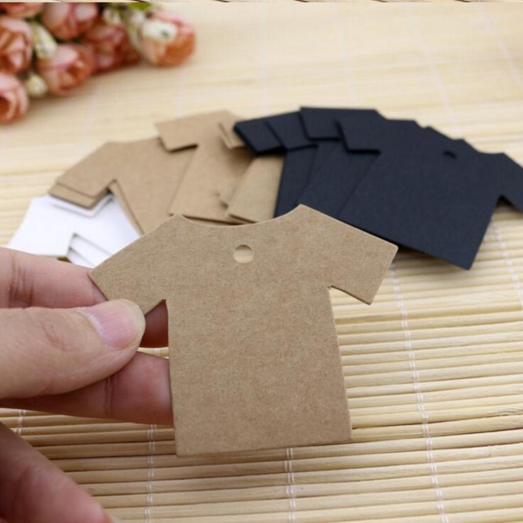 100x Rustic Paper Package Card Gift Tag Price Labels Party Supplies Kraft