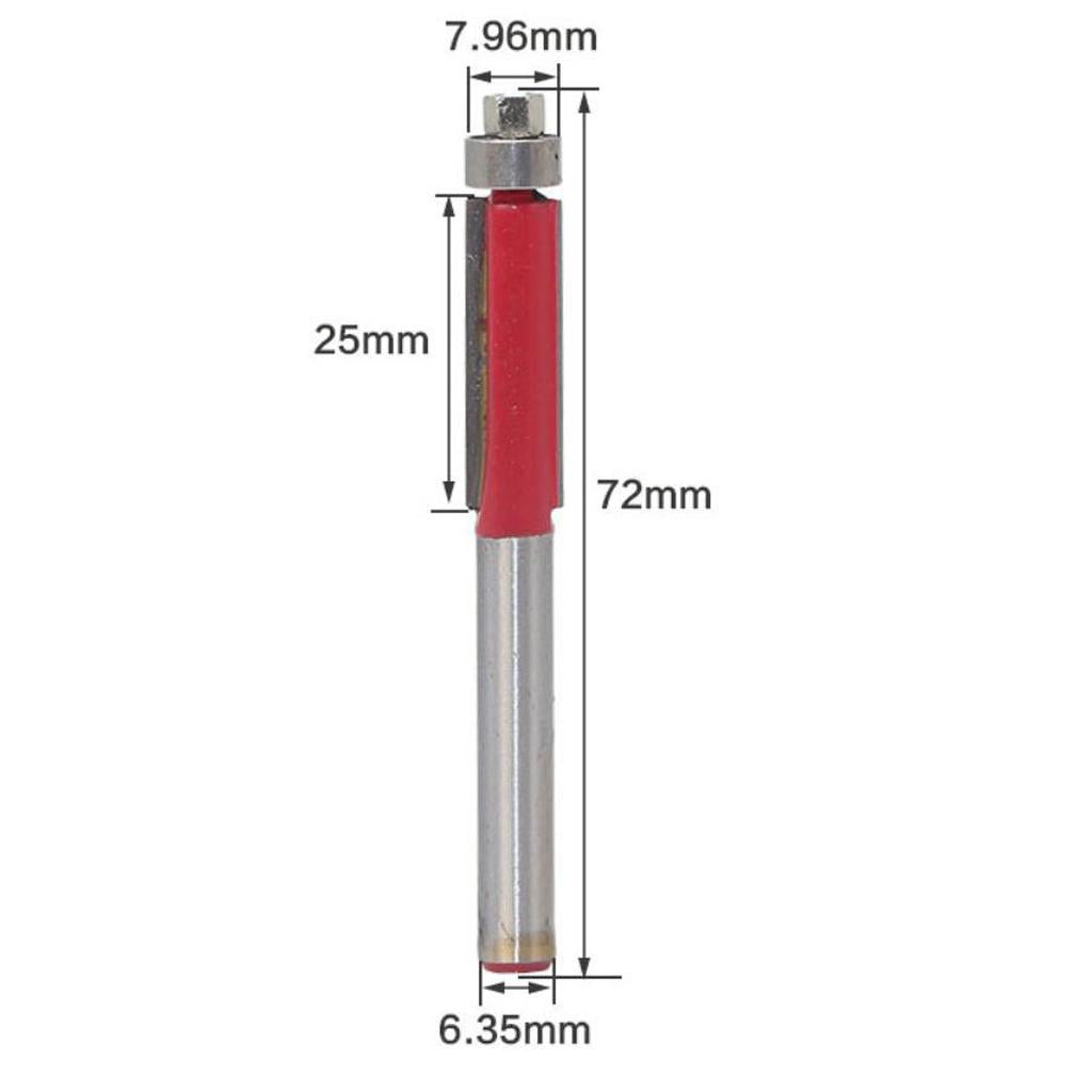 Flush Trim Router Bit 1/4'' Woodworking Tool Groove Router Bit 7.96mm