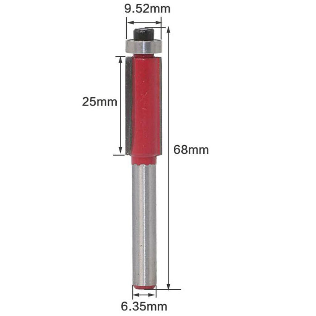 Flush Trim Router Bit 1/4'' Woodworking Tool Groove Router Bit 9.52mm