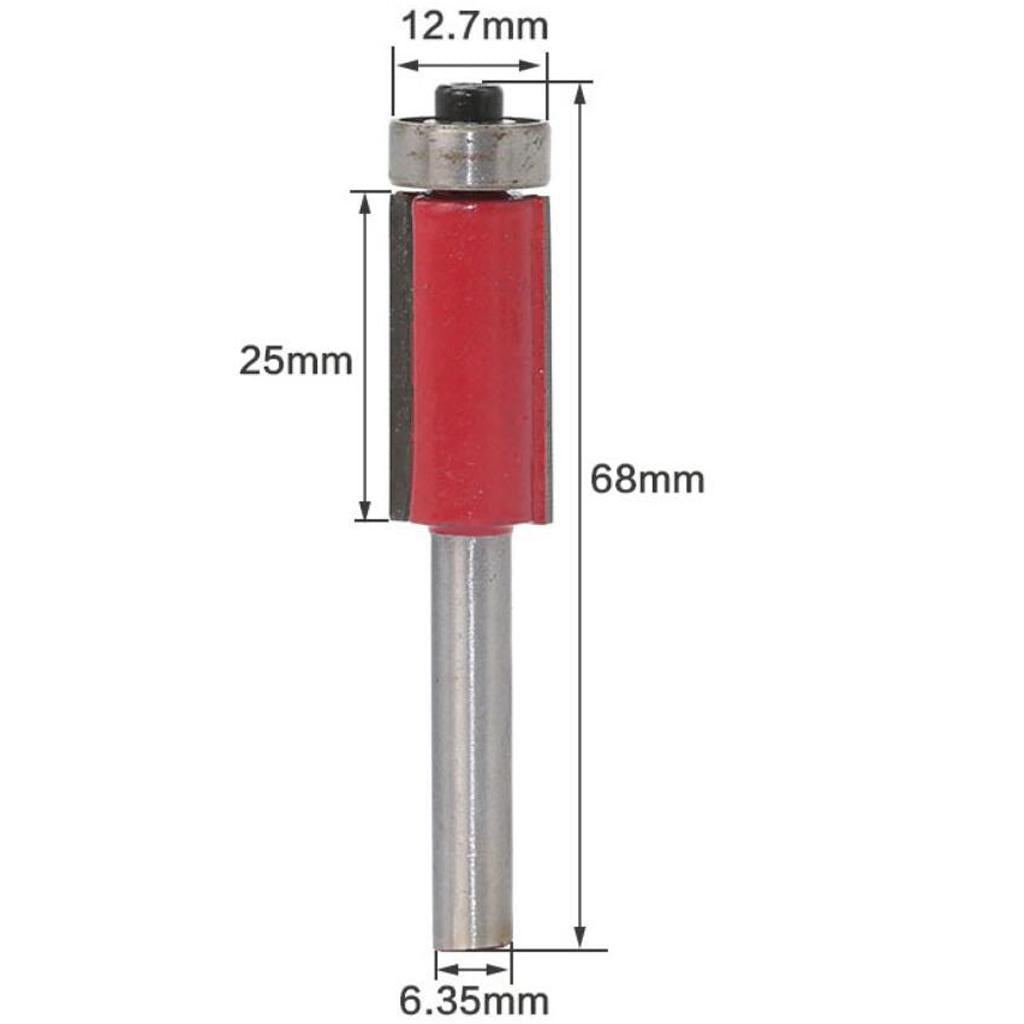 Flush Trim Router Bit 1/4'' Woodworking Tool Groove Router Bit 12.7mm