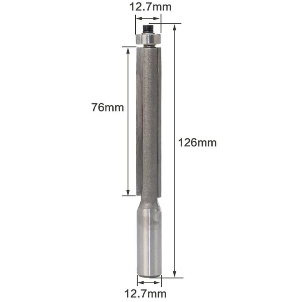 Shank Straight Flush Trim Router Bit Set 1/2inch Cutting Diameter Tool 126mm