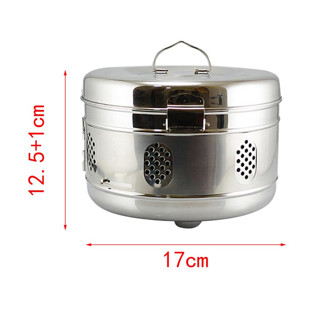 Stainless Steel Container Organizer Box Instrument Round Storage Jar F