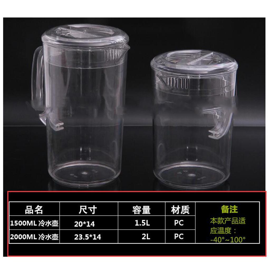 Acrylic Pitcher with Lid for Water, Tea, Lemonade, Milk Storage 1.5L