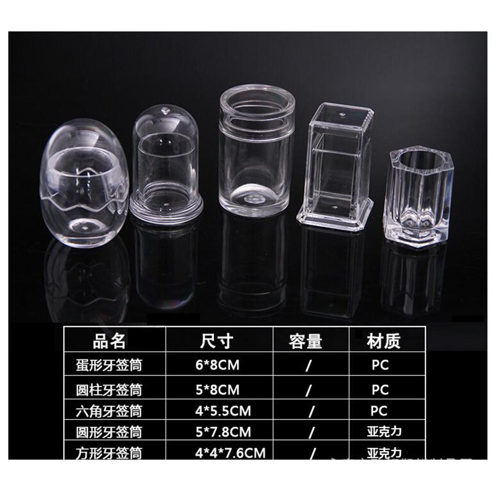 Acrylic Toothpick Holder Crystal Dispenser Bucket Desk Storage Box Round