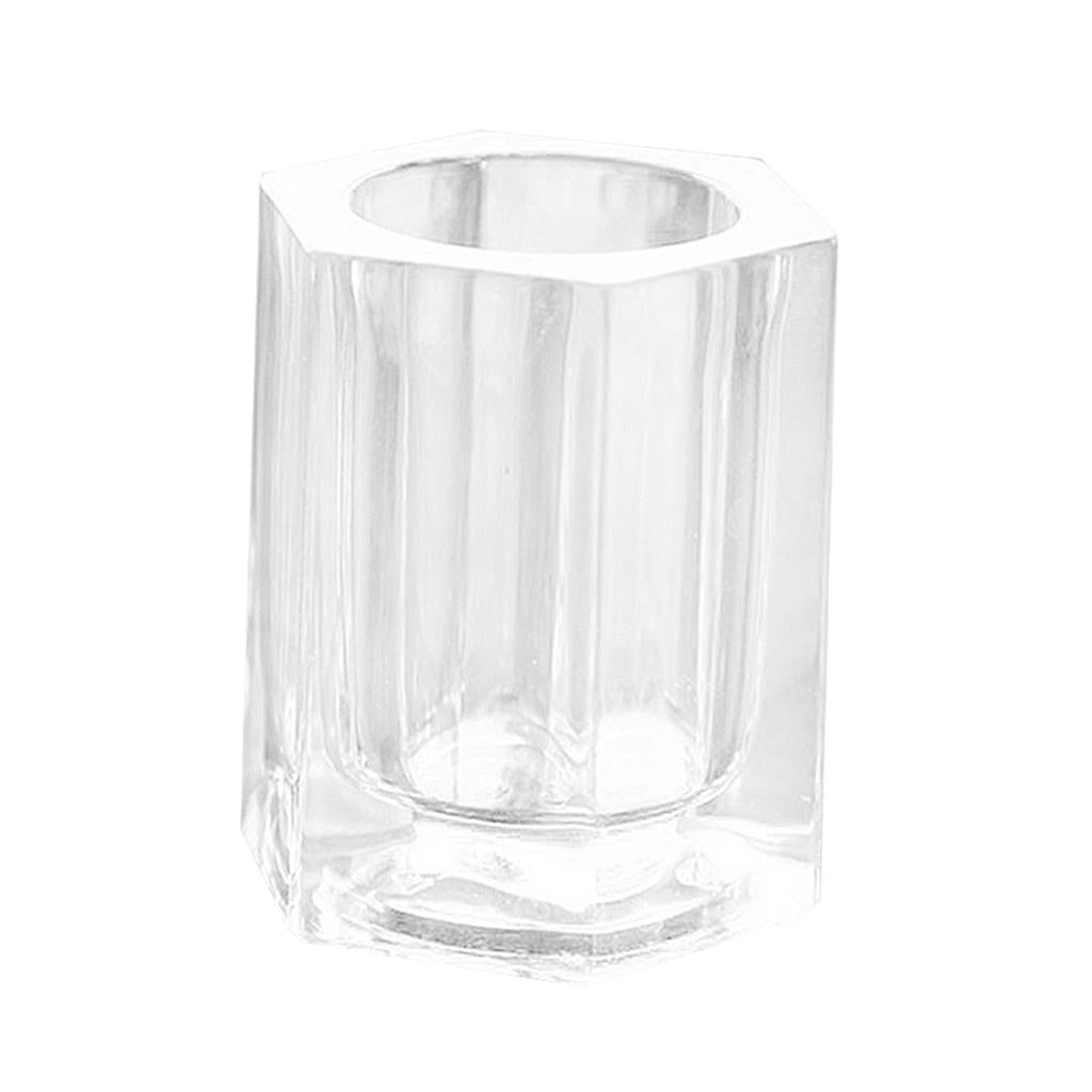 Acrylic Toothpick Holder Crystal Dispenser Bucket Desk Storage Box Hexagon