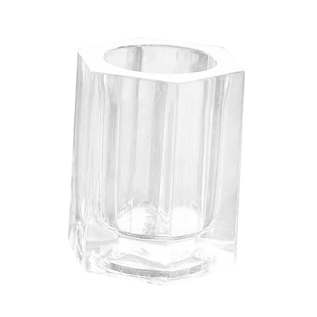 Acrylic Toothpick Holder Crystal Dispenser Bucket Desk Storage Box Hexagon