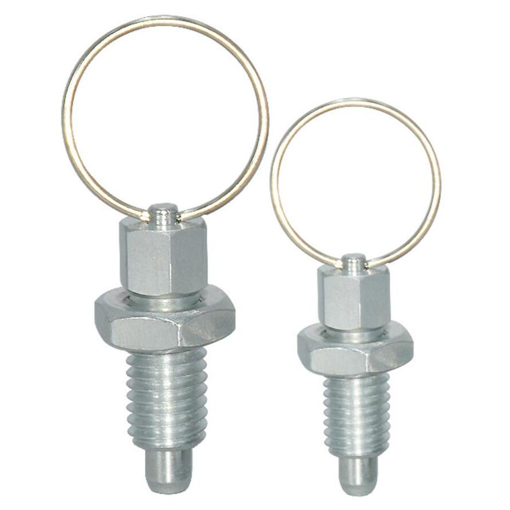 Galvanised Carbon Steel Non Lock-Out Indexing Plunger M6 4mm Flat