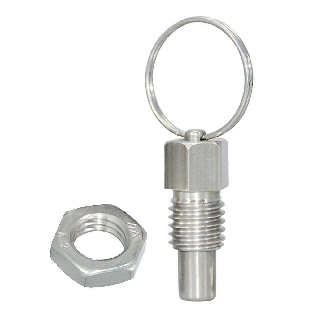 Stainless Steel Non Lock-Out Indexing Plunger with Pull Ring M12 Flat