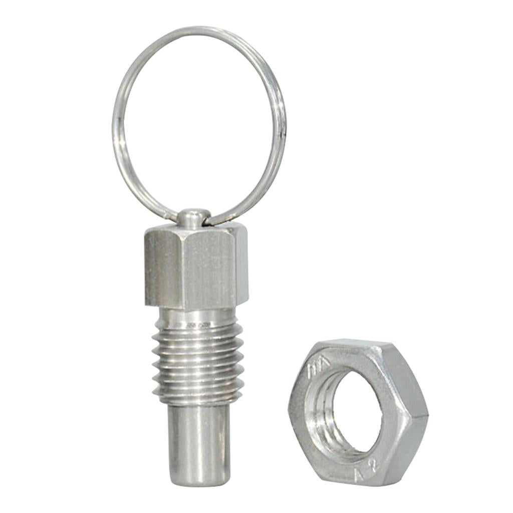 Stainless Steel Non Lock-Out Indexing Plunger with Pull Ring M12 Flat